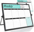 Weekly Dry Erase Board - Black Frame Desktop Calendar White Board with Weekly & Monthly Planners, 12x16 inch