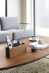 Yamazaki Home Caddy Desk Organizer, TV Remote Control and Pen Holder, Small Steel + Wood, Walnut