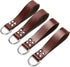 Leather Tool Belt Suspender Loops, Heavy Duty Strap Connectors, 4-Piece Set Accessories (Brown)