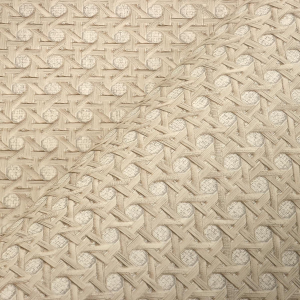 VEELIKE Non-Textured Taupe Brown Rattan Wallpaper Peel and Stick Rattan Look Contact