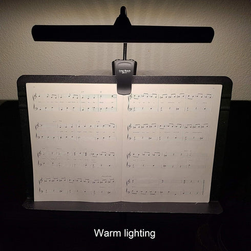 18 Extra Wide Clip-On Music Stand Orchestra Light- LED Rechargeable USB Piano, Desk, Reading Lamp