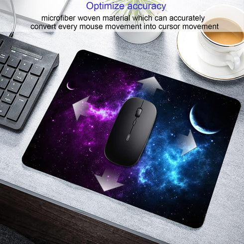 Galaxy Non-Slip Rubber Mouse Pad, Personalized Office Decoration Accessories, 9.5 x 7.9 inch for Laptop Computer