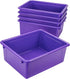 Storex Letter Size Deep Storage Tray, Organizer Bin with Non-Snap Lid, Violet, 5-Pack