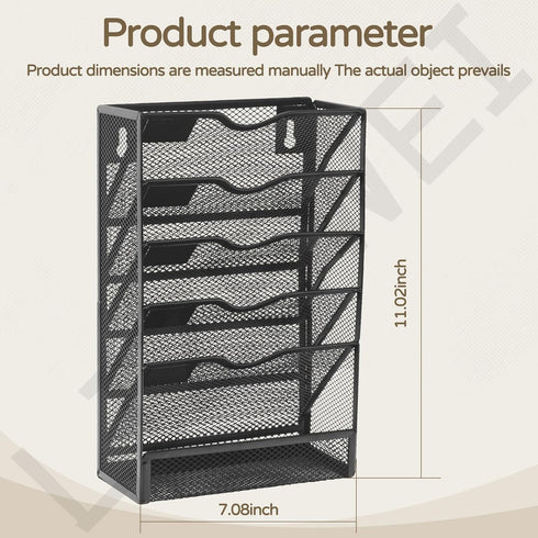 Hanging 5-Tier Mesh Sandpaper Organizer, Metal Sandpaper Organizer for 5 Inch and 6 Inch, Holds 5 Different Sandpapers, Sandpaper Storage Rack, Sandpaper Tool Accessories (Excludes sandpaper)- Black… by LIZEWEI