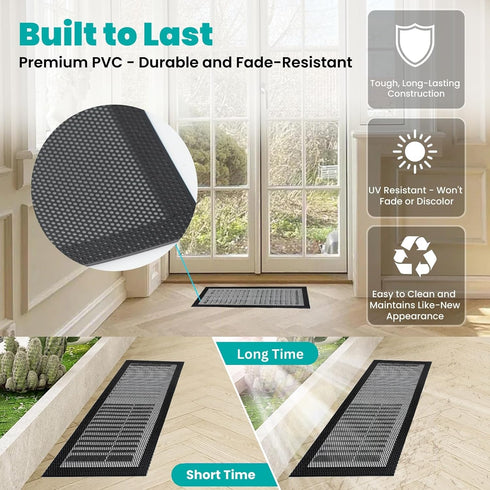 Floor Vent Covers 4"x10" - 6 Pack Magnetic Air Vent Filters with Mesh Screen Dust Filter for Home HVAC & RV Vents