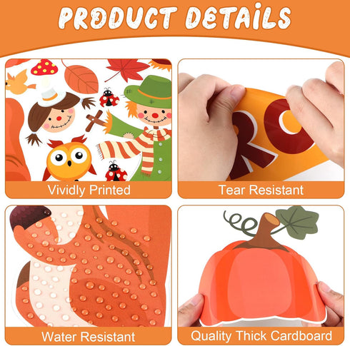 Fall Thanksgiving Bulletin Board Classroom Decorations, Adventures in Reading Pumpkin Autumn Leaves Cutout Supplies