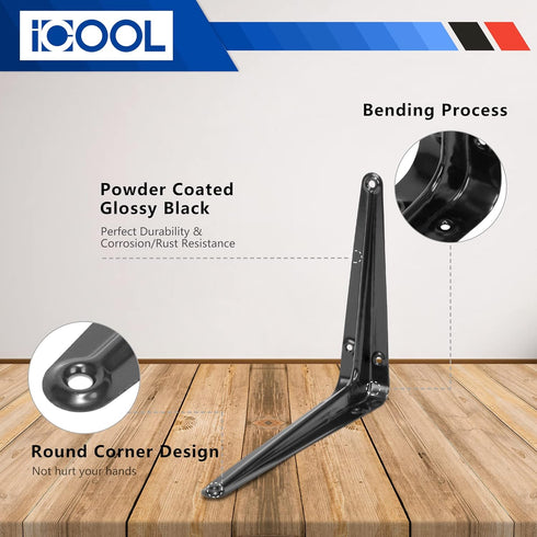 20 Pack 8 6 Inch ICOOL x Floating Shelf Bracket, Wall Corner Brace Joint Angle Brackets, Metal L Heavy Duty DIY