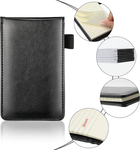 Outus 10 Pcs Mini Pocket Notepad Holder Set, Mini Pocket Notepad Holder with 50 Lined Sheets, 3 x 5 Inch Memo Book