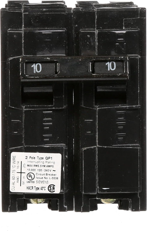 Q210 10-Amp Double Pole Type QP Circuit Breaker by SIEMENS
