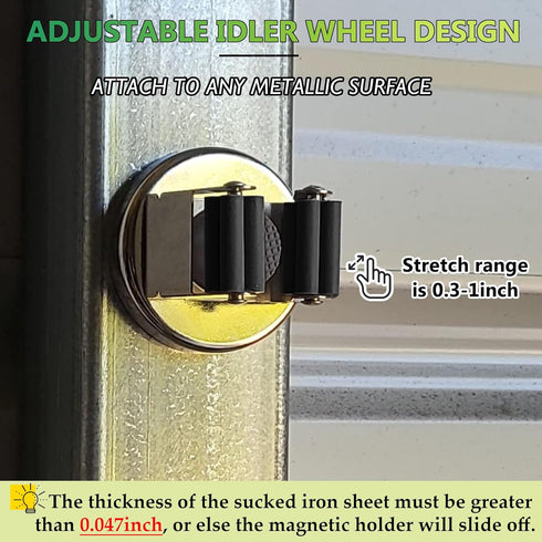 Holder,2 Pack ULIBERMAGNET Magnetic Mop Broom Holder,Heavy Duty Movable Magnetic Tools Anti-slip Magnet Mounted Utility