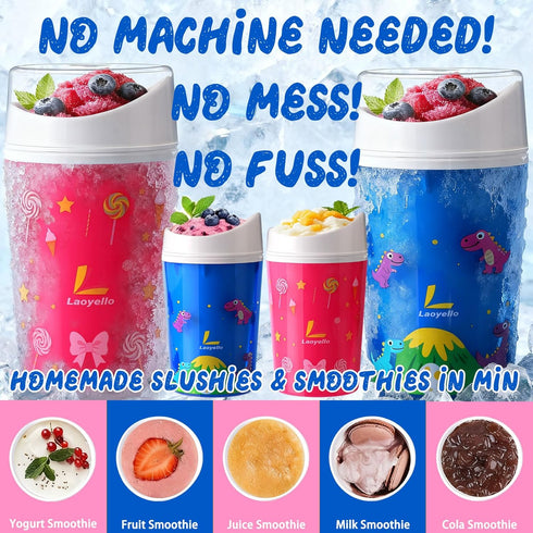 Laoyello Frozen Frozen Ice Cream Maker Mug,Slush Shake Slushie Cup,Ice Cream Machine DIY Magic Quick Smoothies Cups