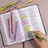 WRITECH Retractable Bible Highlighters, 12 Pack Pastel Colors No Bleed Aesthetic Marker Pen