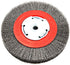 Forney 72751 Wire Bench Wheel Brush, Narrow Face Fine Crimped, 6-Inch with 1/2-Inch and 5/8-Inch Arbor