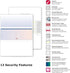 DocuGard Blue/Red Prismatic Middle Check, 8.5 x 11 Inches, 24 lb, 500 Sheets, 1 Check Per Sheet