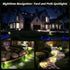 120V 2700K 3 IP67 (2 Pack, Spotlight Outdoor Plug-in, Warm White LED Landscape Spot Lights with RGB Lenses for Yard
