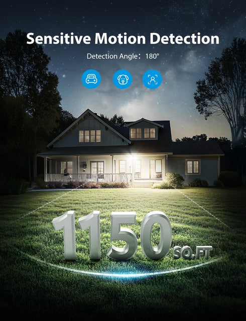 32W 2 3200LM 6500K IP65 Onforu Head Motion Sensor Outdoor Lights, LED Security Light Hardwired, Dusk to Dawn, Motion