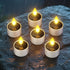 SoulBay Solar Tea Lights Outdoor Waterproof, 6 Pack Small Flameless Flickering Small