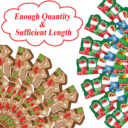 Gingerbread House Christmas Stocking Bulletin Board Decorations - 63ft Winter Border Paper for Classroom, Office