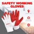 SAFETY Non-Slip 10 Pairs Red Latex Cotton Work Gloves, Nitrile Dipped & Rubber Palm Coated