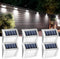 GIGALUMI 6 Pack Solar Step Lights,3 LED Solar Stair Lights Outdoor LED