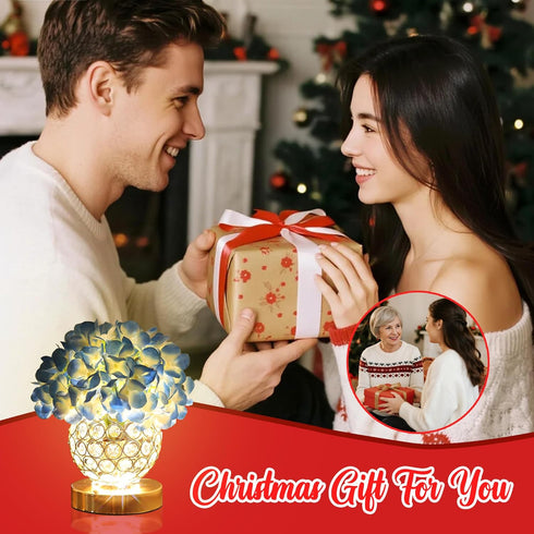 WSYEAR Premium Blue Silk Hydrangea Artificial Flowers Christmas Night Light Faux Flower Arrangement for Home Wedding