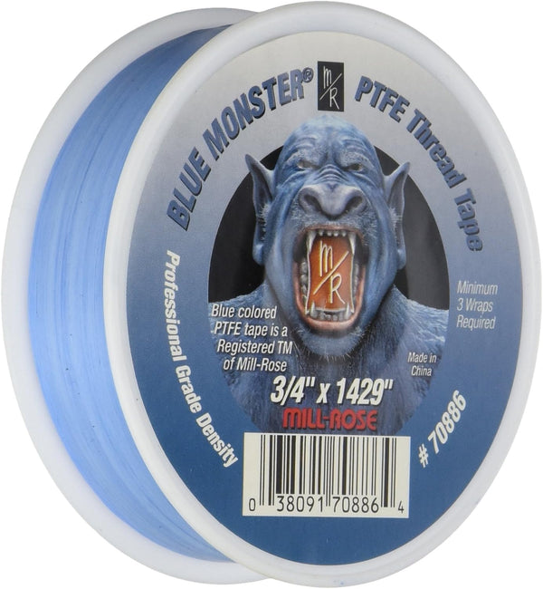 Millrose Blue Monster PTFE Pipe Thread Sealant Tape, 3/4-Inch x 1429-Inches, 0.75 Inch