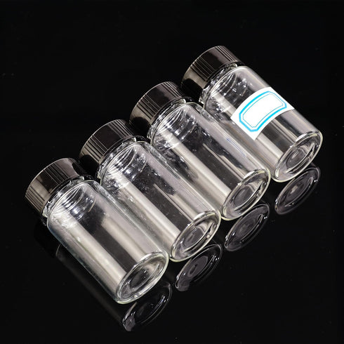 20ml Clear Glass Vials with Screw Caps and Plastic Stoppers, 20PCS Leak-Proof Liquid Storage