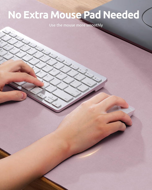 YSAGi Leather Desk Pad Protector, Large Mouse Pad, Non-Slip PU Blotter for Office Home (Grayish Lavender, 23.6" x 13.8")