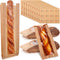 Thenshop 120 Pieces Paper French Bread Bags with Seal Stickers Baguette Bags