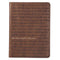 Christian Art Gifts Brown Faux Leather Journal | For I Know the Plans Jeremiah 29:11 Bible Verse | Handy-sized Flexcover Inspirational Notebook w/Ribbon 240 Lined Pages, Gilt Edges, 5.5 x 7 Inches