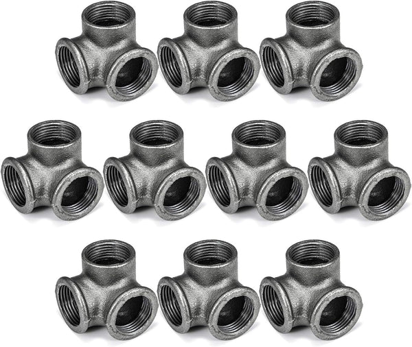 1" 3-Way Side Outlet Tee, Home TZH Cast Malleable Iron 3 Way
