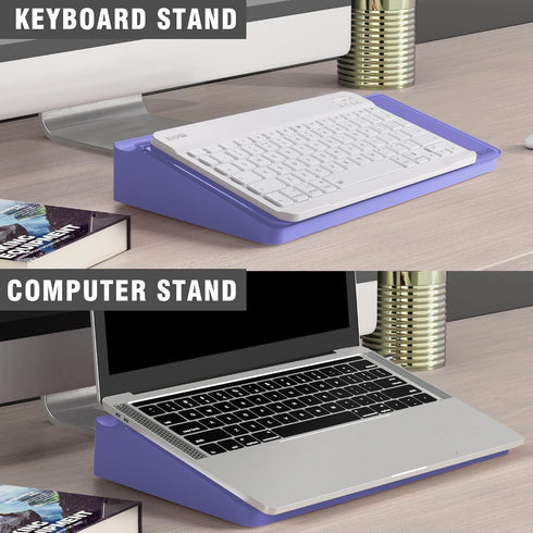 SELEAD Desktop Glass Whiteboard with Storage, Small Dry Erase White Board Computer Pad Keyboard Stand for Home, School