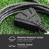 6FT Outdoor Extension Cord with 3 Electrical Power Outlets - 16/3 Durable Black Cable with 3 Prong Grounded Plug for