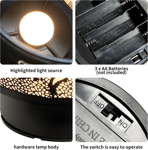 Bulb (Hummingbird) Battery Operated Table Lamp, Cordless Lamps for Home Dcor, Nightlight with LED with Timer for Living
