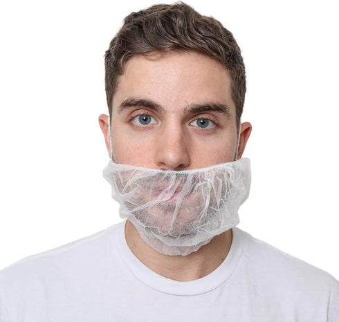 18" 21" Beard Nets, Disposable Beard Covers, Beard Net for Food Service, Cooking, Cleaning
