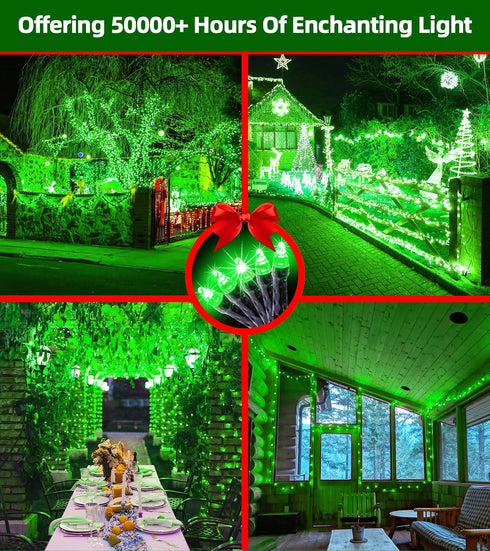 750 240FT Outdoor,12 Dimmable QUHUATU LED Christmas Lights Lighting Modes Christmas String Lights with Timer, Plug