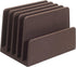 MobileVision Executive Dark Brown Desktop File Folder Organizer, 5 Slot Dividers and Paper Tray