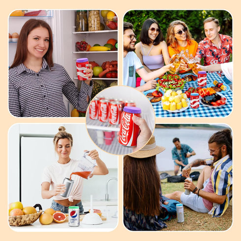Dirvcp 6 Lids,6 PCS Silicone Soda Can Color BPA-Free Reusable Silicone Can Covers, Can Stopper or Protector