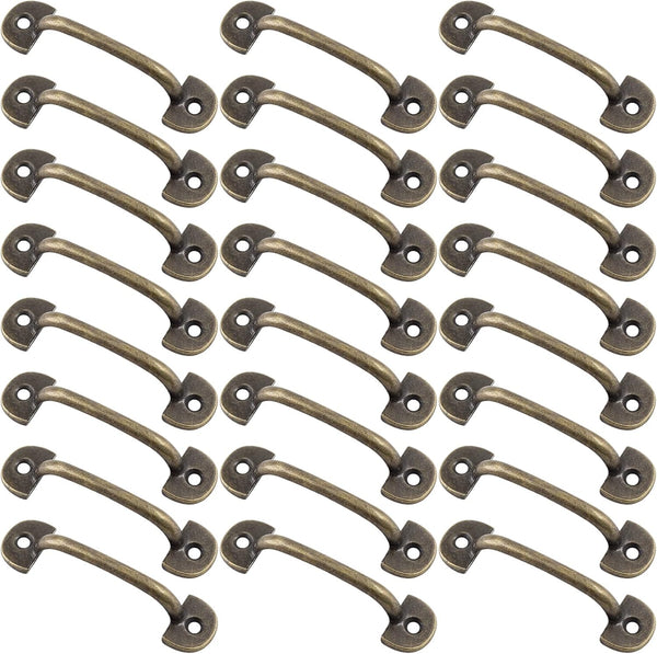 Mini Decorative Handles - Vintage Retro Dresser Pull Bronze Knobs for Jewelry Box, 1.9 Hole to Hole, 24PCS