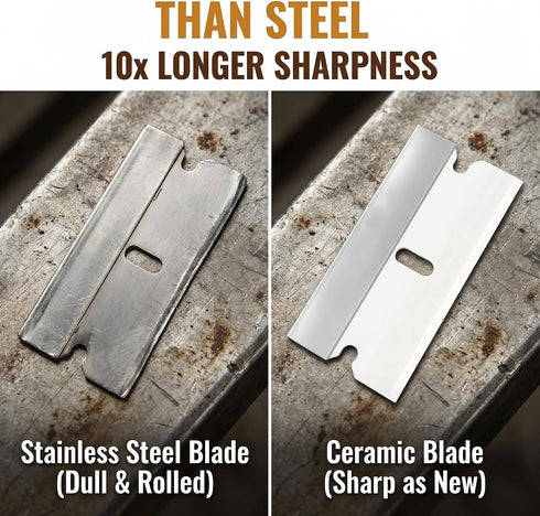 12 Pack, Ceramic single edge razor blades Razor Blades Refiils for Razor Scraper, Industrial Safety rustproof, Heavy