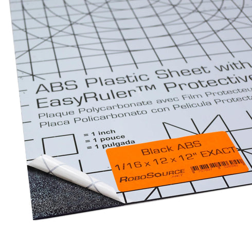 ABS Black Plastic Sheet 12" X 12" X 0.0625" (1/16") 1x1 ft, Black Haircell for Automotive, VEX Robotics Teams, Hobby,
