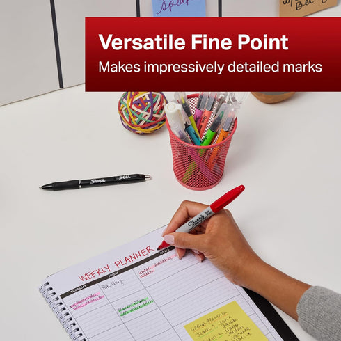 Sharpie Permanent Markers, Fine Point, Green, 12 Count