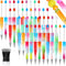 Crtiin 50 Pieces Plastic Beadable Pen Bulk - Black Ink Beaded Pens with 50 Refills for DIY Making Gift