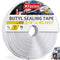 XFasten Butyl Seal Tape White, 1.5” Core 1/8" x 3/4'' x 45 Foot, Waterproof Butyl Sealing Tape