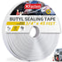 XFasten Butyl Seal Tape White, 1.5” Core 1/8" x 3/4'' x 45 Foot, Waterproof Butyl Sealing Tape