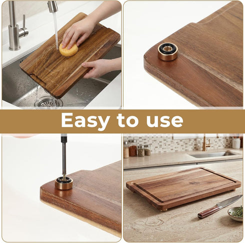 HANLANXUE 8 0.8 0.31 Inch Pcs Brass Cutting Board Feet with Nonslip Pads x Rubber Feet for Cutting Boards, Solid Brass
