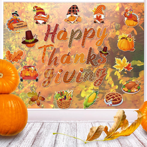 Happy Thanksgiving Classroom Bulletin Board Cutout, Fall Pumpkin Gnome Turkey Decorations for Autumn Harvest School