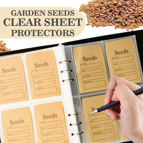Seed Storage Organizers, Set of 80 Resealable Seed Envelopes and Binder Set for Vegetable