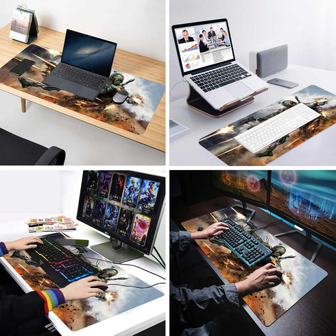 Large XXL Gaming Mouse Pad - Oversize Mousepad with Stitched Edge Frame & Anti-Slip Rubber Base, 31.5X15.7
