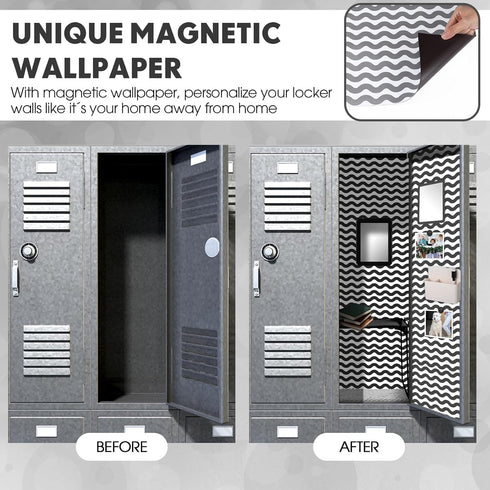 Cholemy 12 Pcs Locker Accessories Set, Magnetic Wallpaper, Carpet, Mirror, Organizer for School Supplies